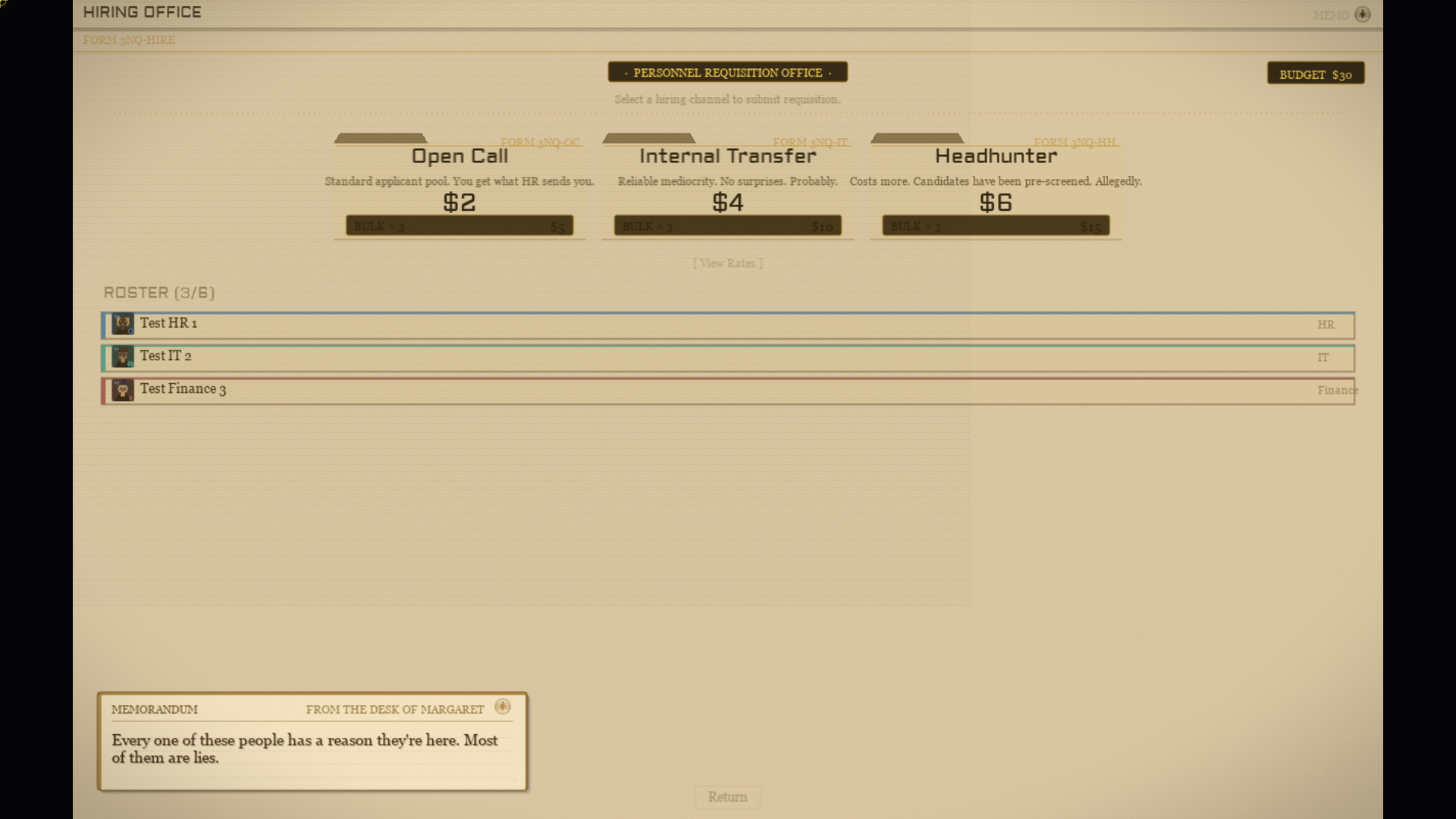 Recruitment screenshot