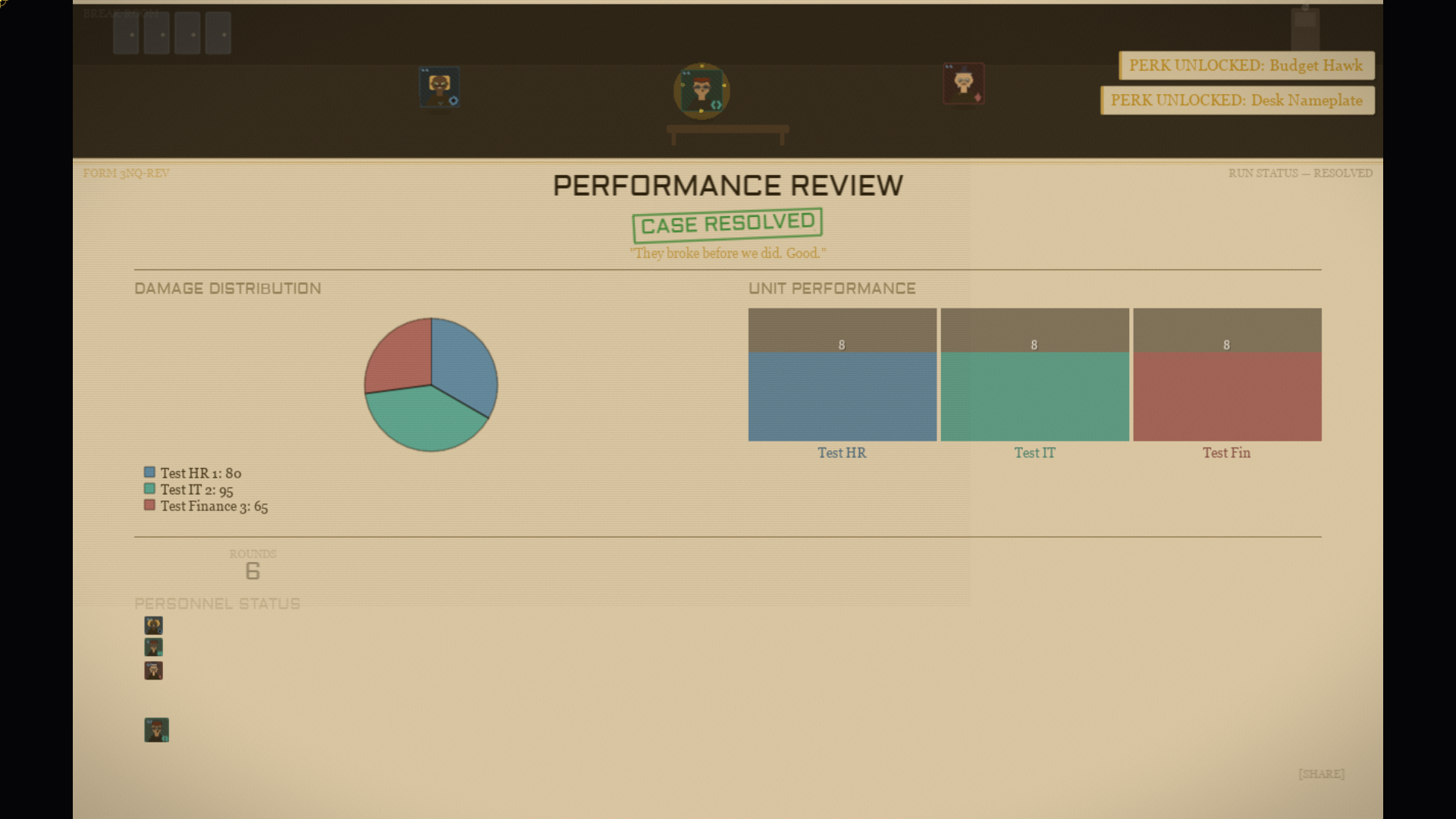 Performance review screenshot